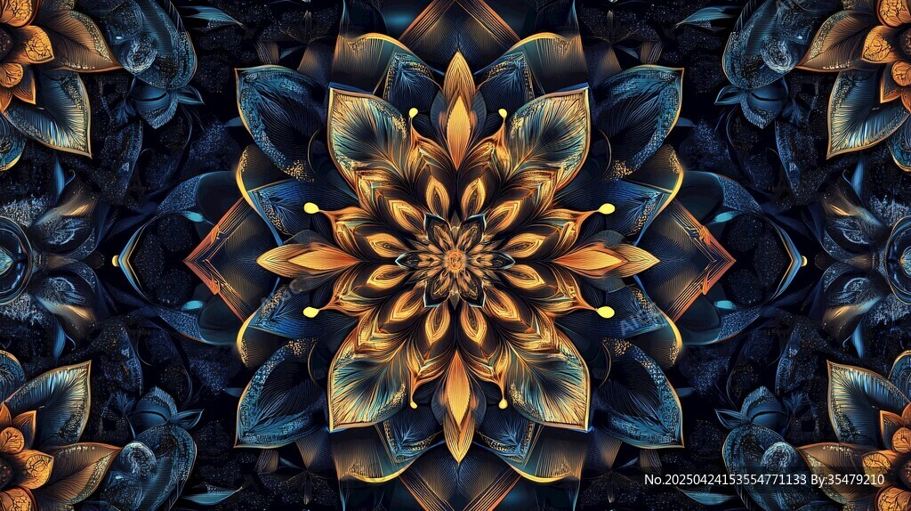 炫彩曼陀羅花紋藝術圖案