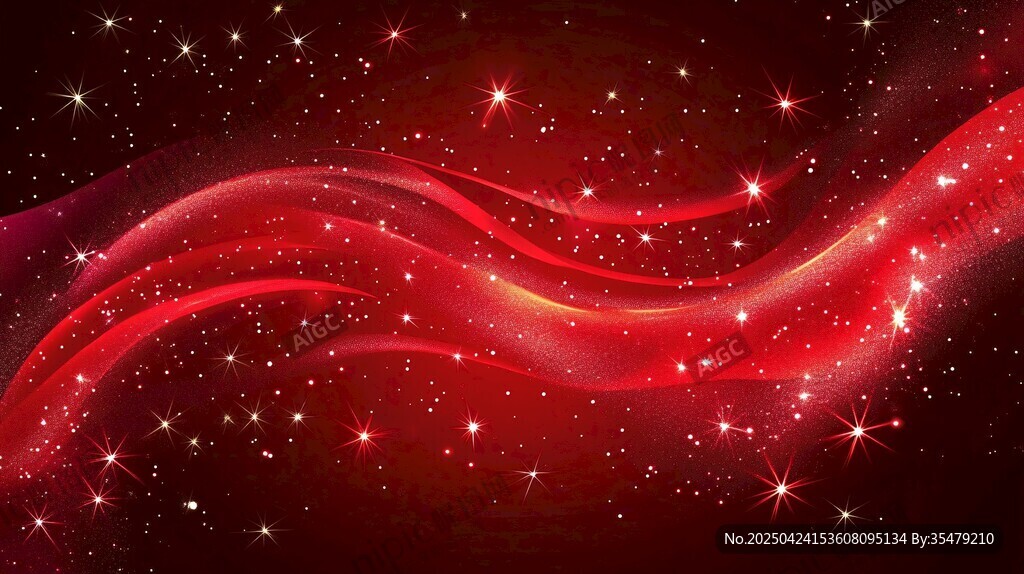 紅色流光溢彩星空背景圖