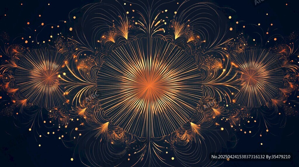 璀璨煙花綻放夢幻夜空