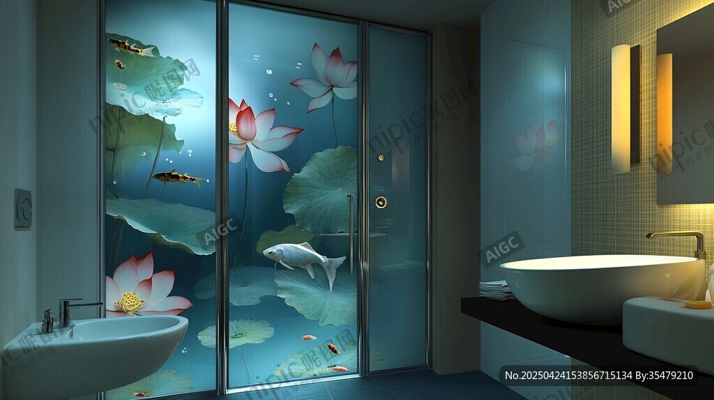 夢幻荷花魚景衛(wèi)浴空間