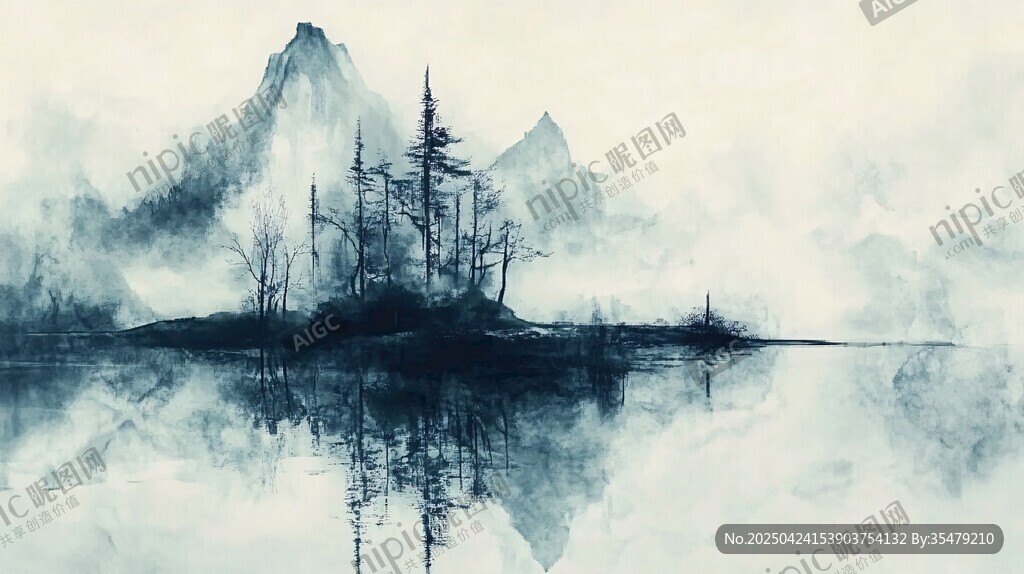 水墨山水意境圖