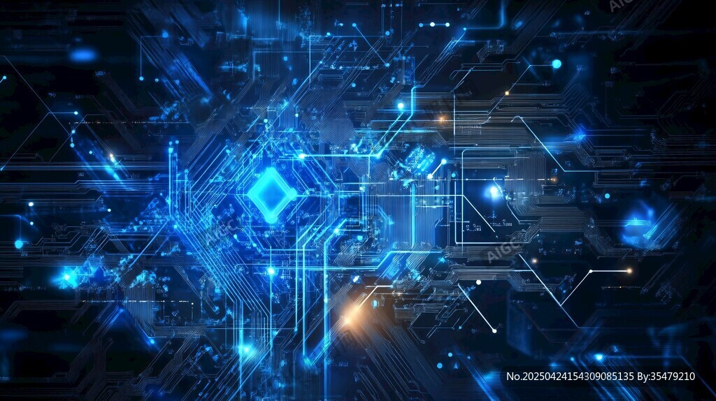炫酷科技感電路背景圖