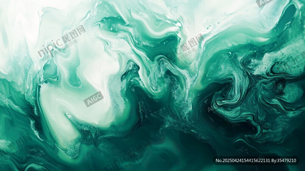 夢幻綠調(diào)流體藝術(shù)紋理