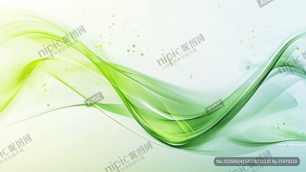 清新綠波抽象背景圖