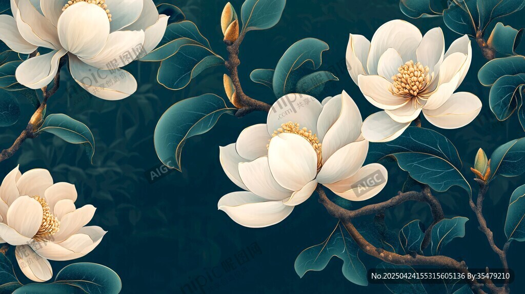 玉蘭花枝圖