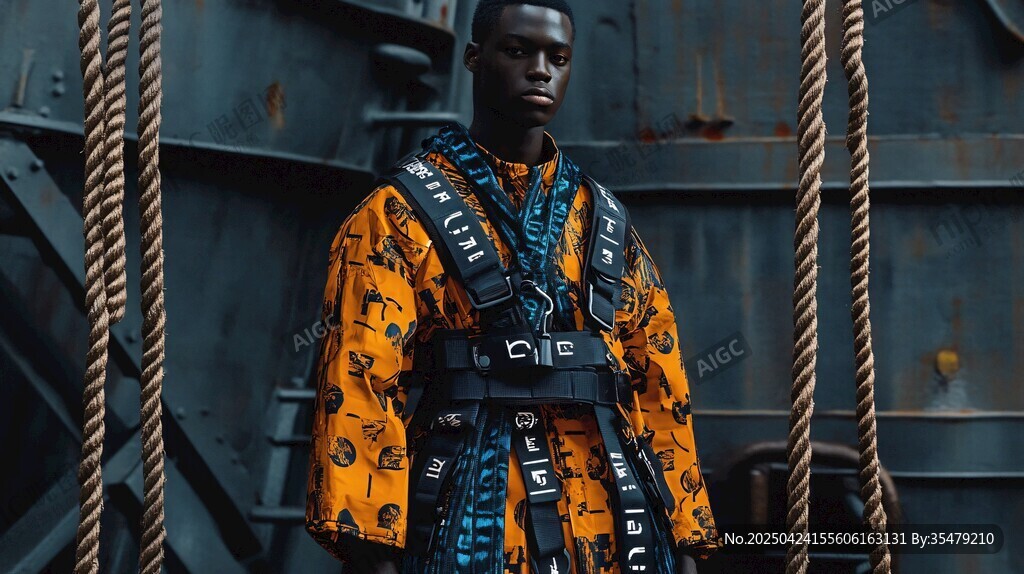 時(shí)尚男士身著個(gè)性服飾造型