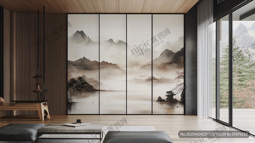 新中式山水風(fēng)室內(nèi)衣柜設(shè)計