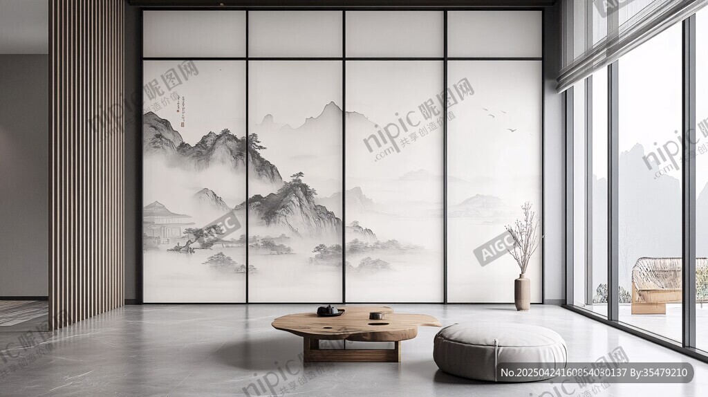 中式禪意茶室 山水屏風(fēng)之美