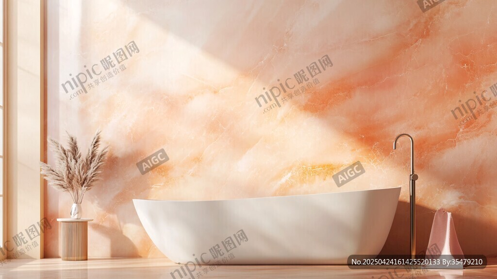 溫馨浴室 浴缸與光影之美