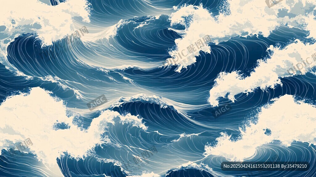 洶涌海浪圖