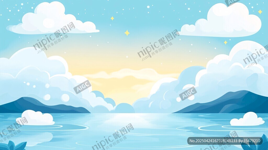 夢幻湖景 天空下的寧靜風光