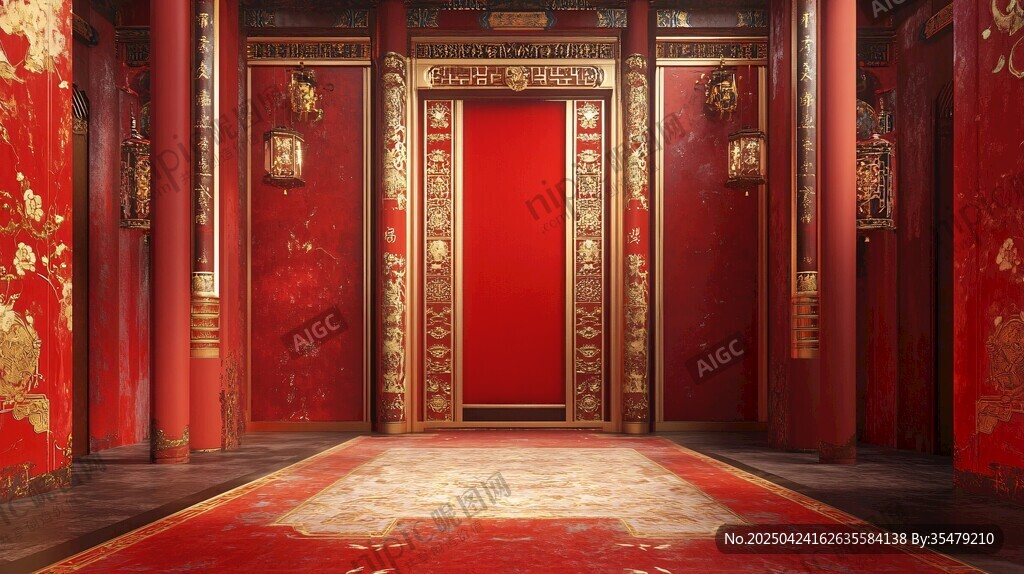 中式紅金奢華宮廷風(fēng)場景