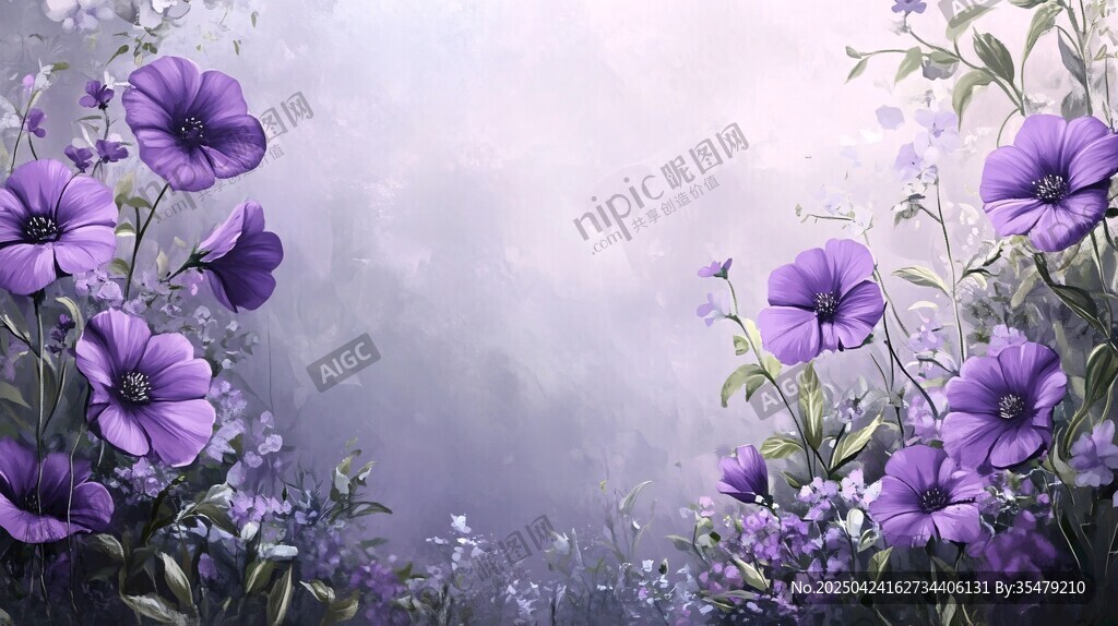 夢(mèng)幻紫色花卉浪漫背景