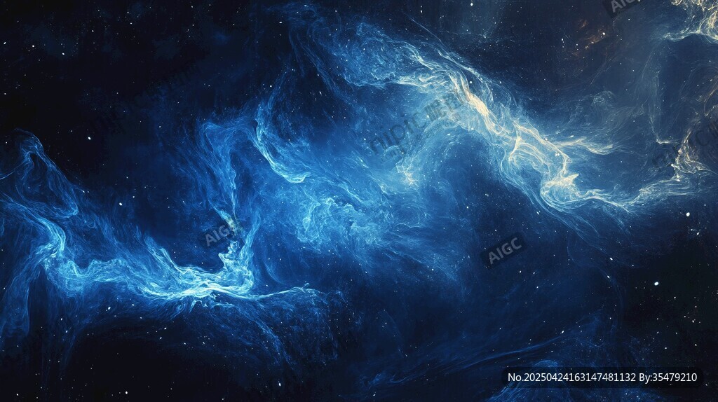 夢幻藍色星云宇宙景象