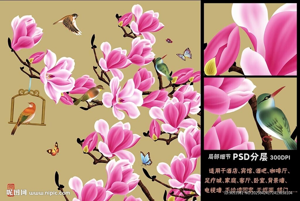 玉蘭花鳥