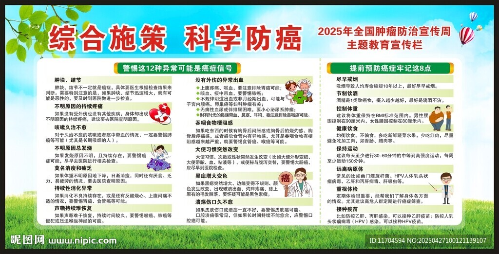 全國腫瘤防治宣傳周宣傳欄