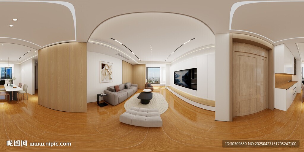 室內原木風裝修全景圖