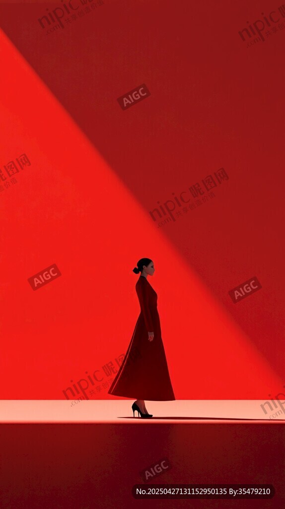 紅墻下的優(yōu)雅黑衣女子