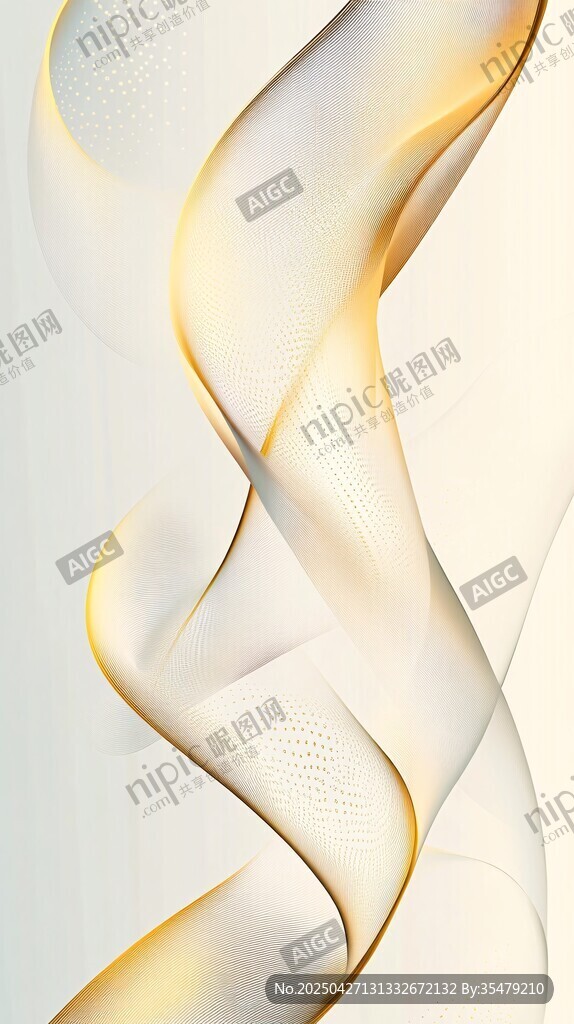 金色動感飄逸線條背景圖