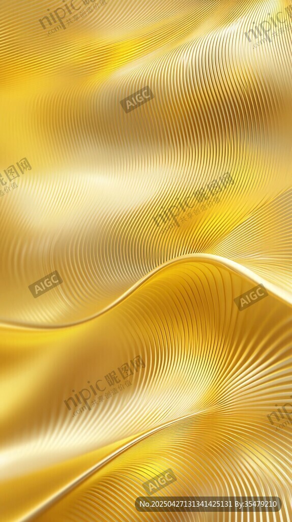金色波紋抽象質感背景圖