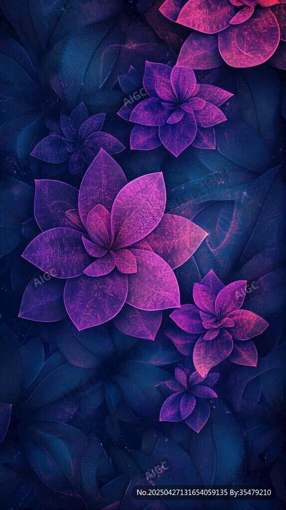 夢幻紫色花卉背景圖案