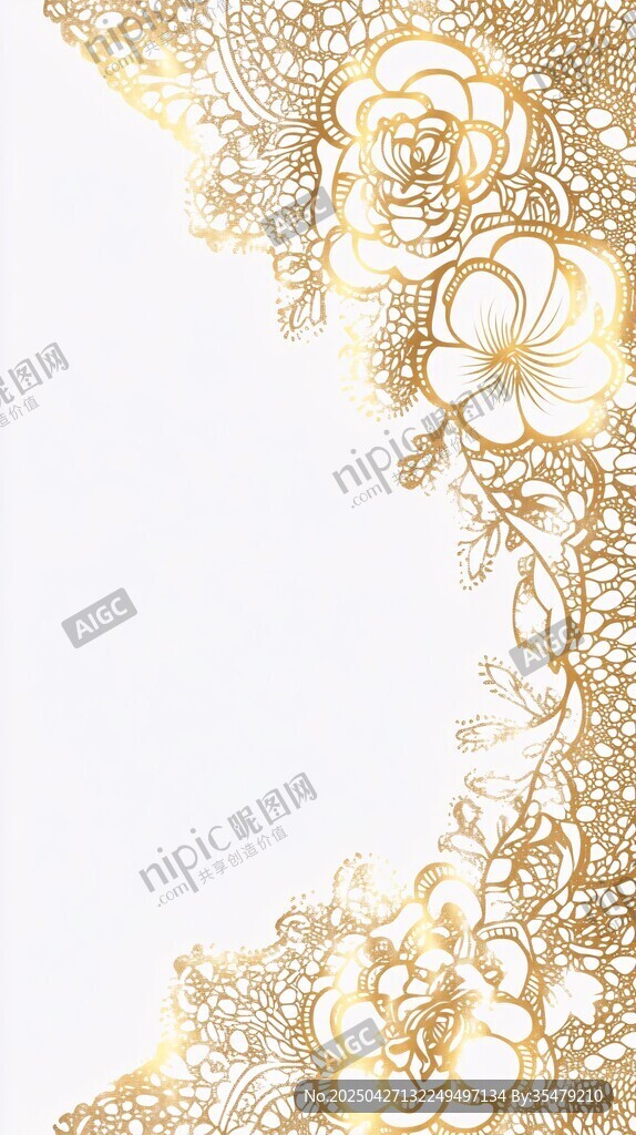 金色花卉華麗裝飾圖案