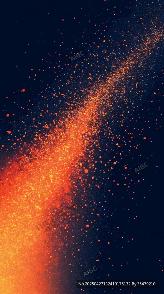 橙紅粒子流 夢幻星空效果