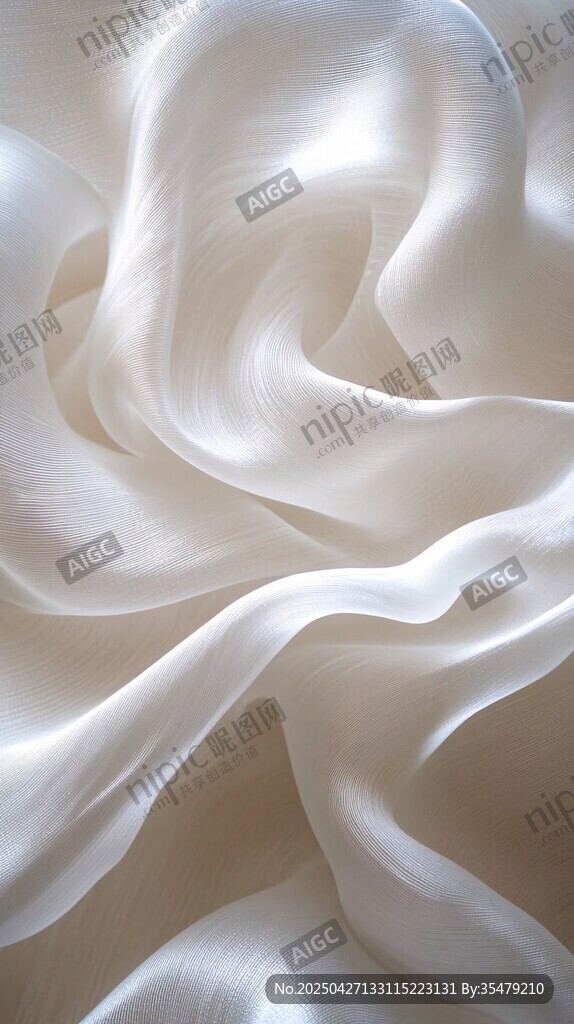 輕柔白色絲綢紋理特寫(xiě)