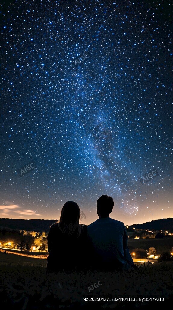 情侶共賞璀璨星空