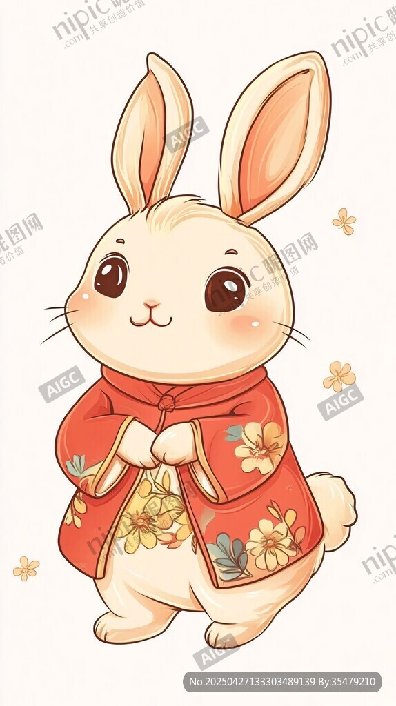 可愛中式小兔