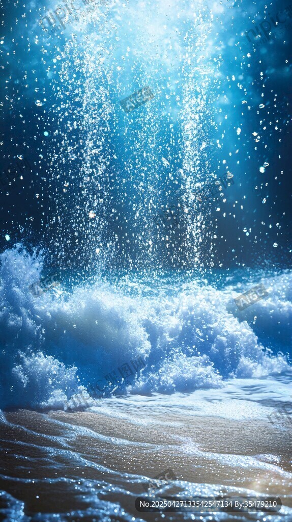 夢幻海底涌浪與光束景象