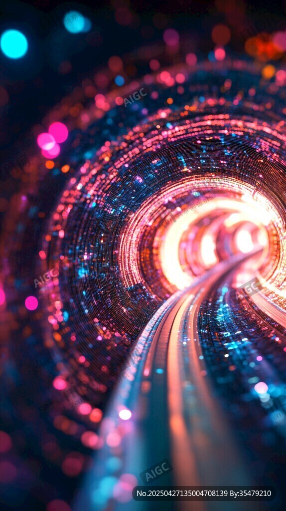 夢幻炫彩的科技感時空隧道