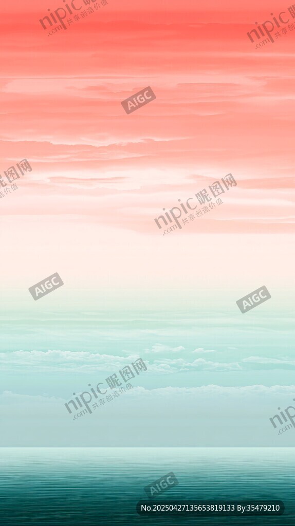 夢幻漸變海景天空背景圖
