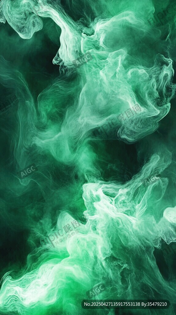 夢幻綠煙霧特效背景圖