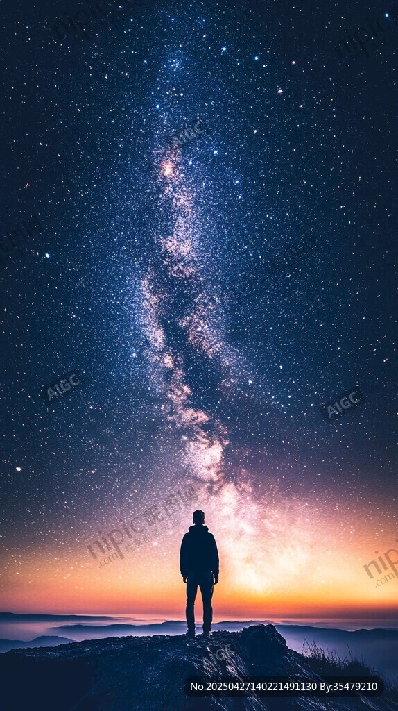仰望星空的孤獨(dú)身影