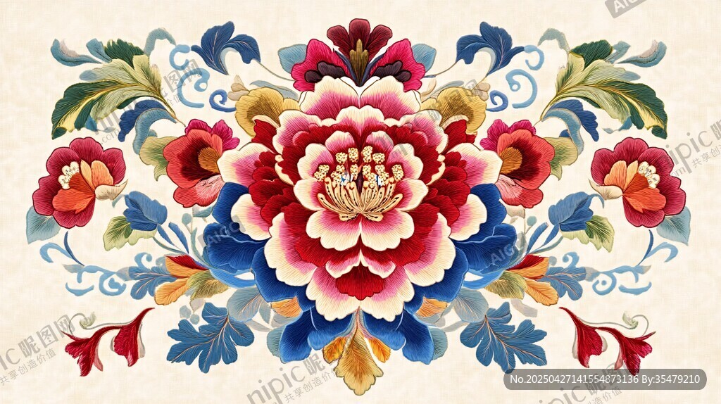 中式繁花圖案 精美絢麗