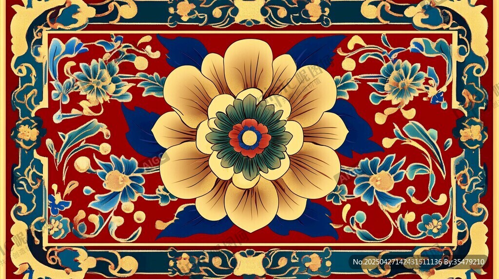 傳統(tǒng)中式花卉紋樣圖案