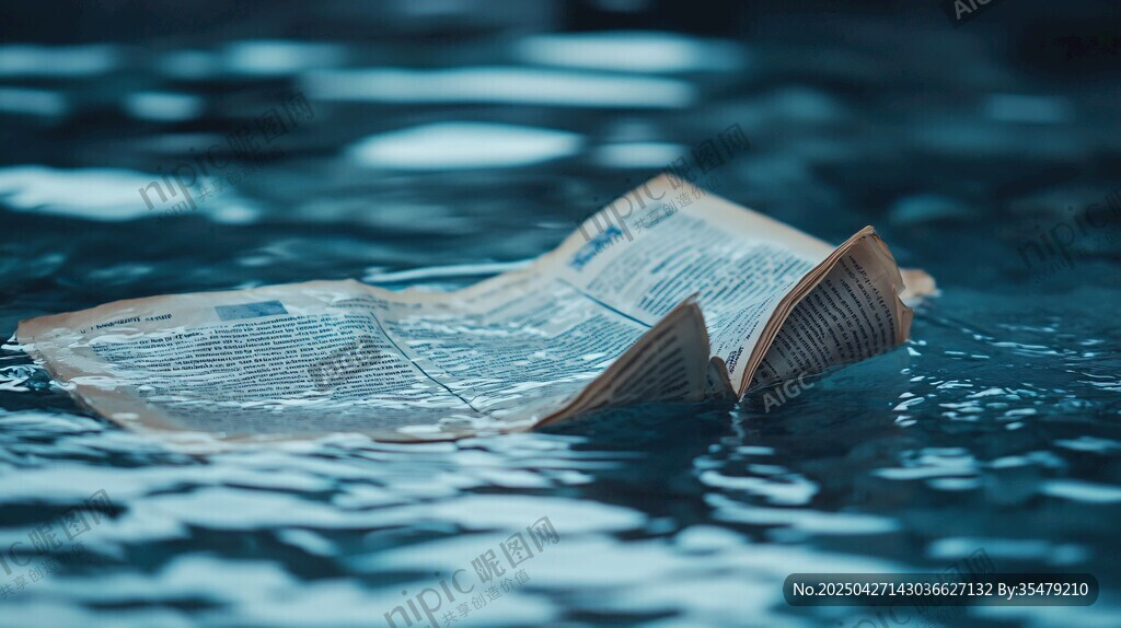 浸水的書本