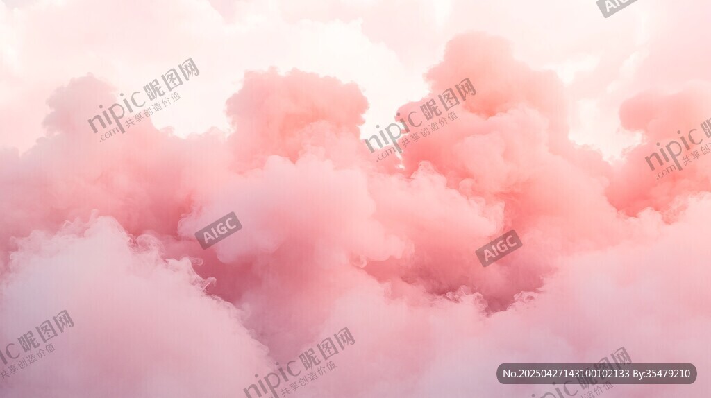 夢幻粉色云朵美景