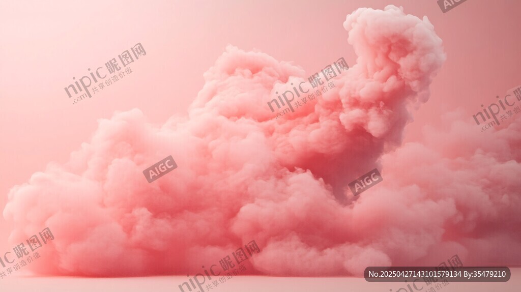 夢幻粉色云朵藝術場景