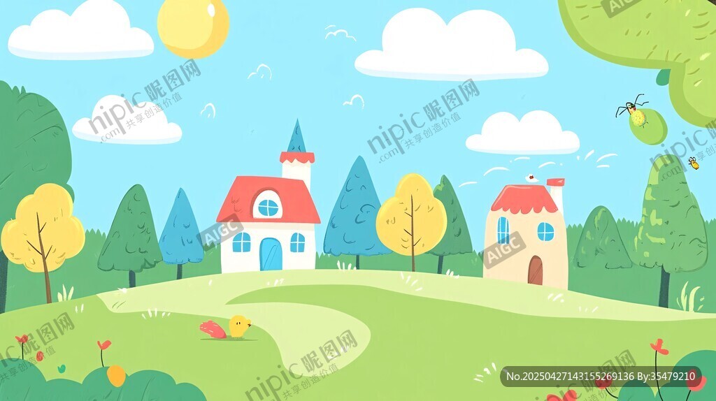 田園風光中的可愛小屋