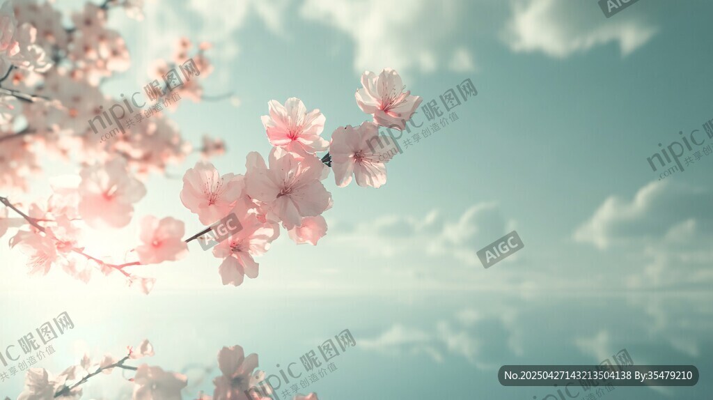春日爛漫櫻花綻放美景
