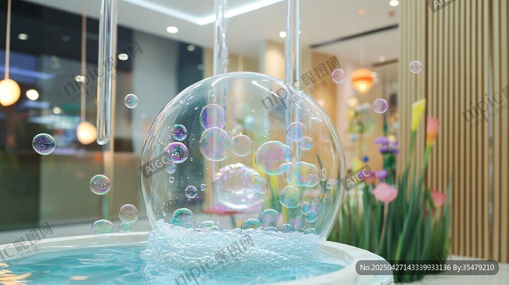 夢幻泡泡球裝飾室內水景