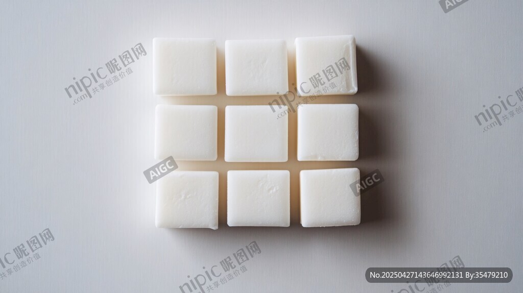 整齊排列的白色方糖
