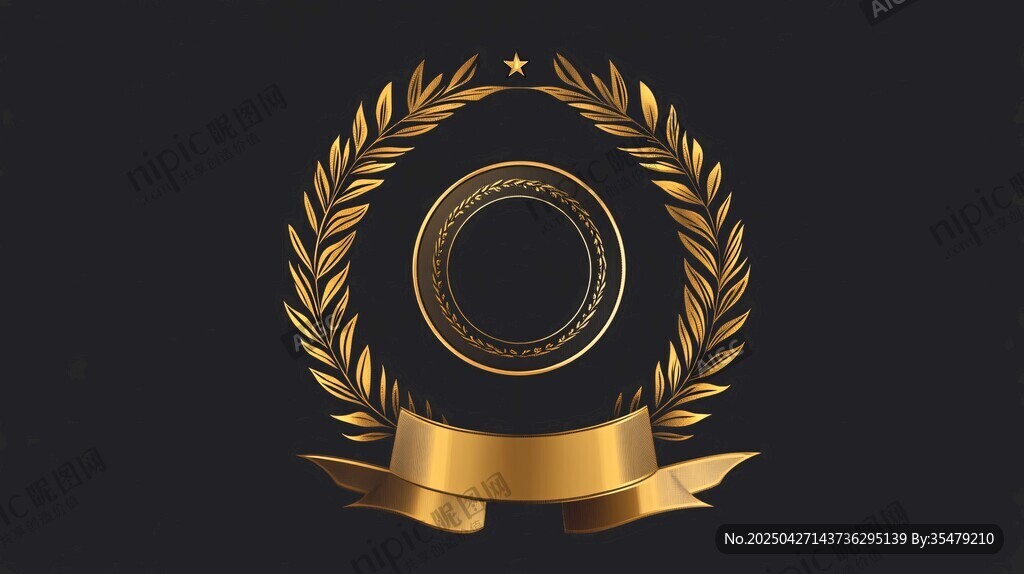 金色榮譽花環(huán)標志設計
