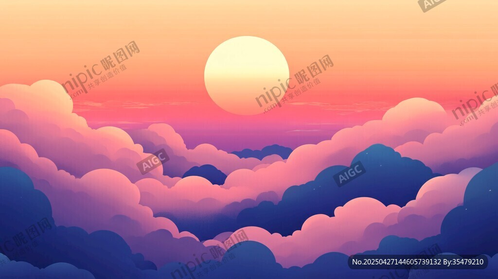云海之上的絢爛落日