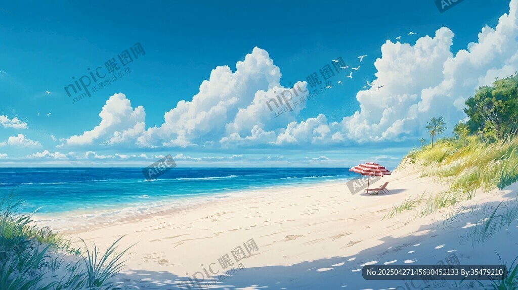 夏日海濱浪漫愜意風光