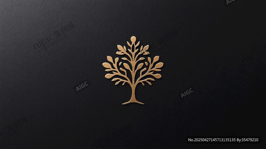 金色樹型徽標(biāo)設(shè)計(jì)