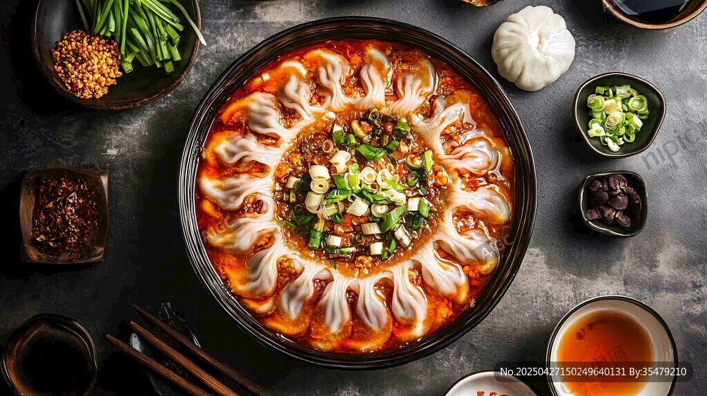 美味餃子火鍋及多樣配料