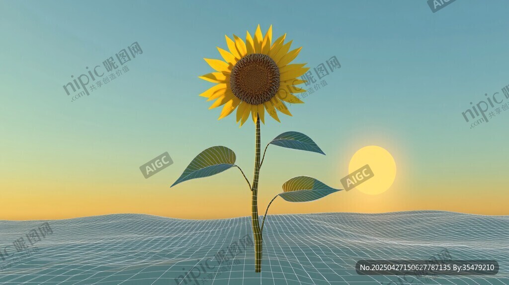 夕陽下的向日葵